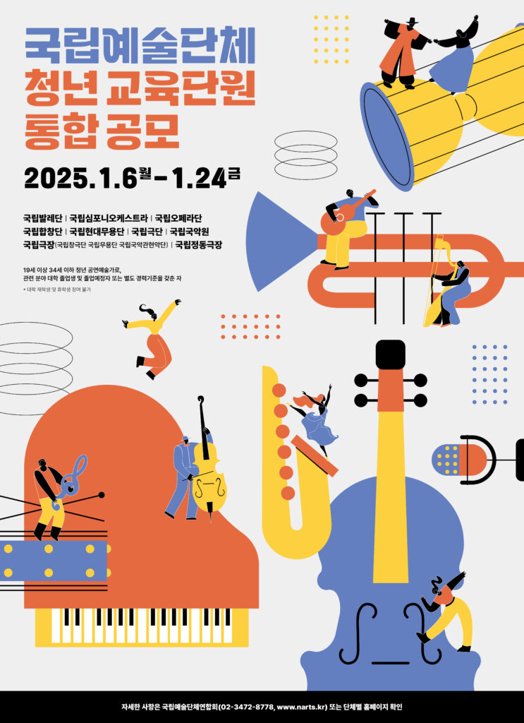 국립예술단체 청년교육단원 통합공모 포스터